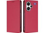 Custodia Per Xiaomi Redmi Note 13 Pro+, Flip Cover In Finto Cuoio Antiurto E Magnetica Con Supporto Rosso