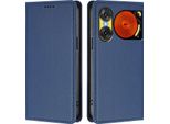 Custodia Per Telefono Cellulare Per Zte Nubia Music 2, Custodia Magnetica Antiurto Con Supporto In Finto Cuoio Flip Cover Blu Scuro