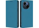 Custodia In Pelle Per Tecno Spark Go 1 /Go 1S/Pop 9 4G, Custodia Flip Magnetica In Finto Cuoio Con Supporto Lake Blu