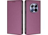 Custodia Per Xiaomi Redmi Note 15 Pro 4G, Custodia Magnetica Antiurto Con Supporto In Finto Cuoio Flip Cover Viola