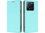 Custodia In Pelle Per Xiaomi 13T / Xiaomi 13T Pro, Flip Case Magnetico In Finto Cuoio Con Supporto Verde Menta