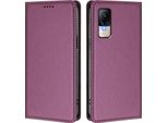 Custodia Per Xiaomi Civi 1S, Custodia Magnetica Antiurto Con Supporto In Finto Cuoio Flip Cover Viola