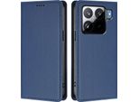 Custodia Per Xiaomi 15S Pro, Flip Cover In Finto Cuoio Antiurto Magnetica Con Supporto Blu Scuro
