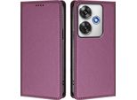 Custodia Per Xiaomi Poco F6, Flip Cover In Finto Cuoio Antiurto E Magnetica Con Supporto Viola