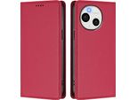 Custodia Per Telefono Cellulare Per Sharp Aquos Sense9 Plus, Custodia Magnetica Antiurto In Finto Cuoio Flip Cover Con Supporto Rosso
