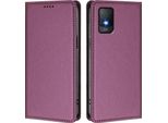 Custodia Per Telefono Cellulare Per Tcl 403, Flip Cover In Finto Cuoio Antiurto Magnetica Con Supporto Viola
