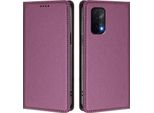 Custodia Per Telefono Cellulare Per Oppo A54 5G/Oppo A74 5G, Flip Cover In Finto Cuoio Antiurto Magnetico Con Supporto Viola