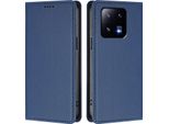 Custodia Per Xiaomi 13 Pro, Flip Cover In Finto Cuoio Antiurto E Magnetica Con Supporto Blu Scuro