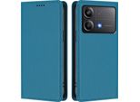 Custodia In Pelle Per Xiaomi Poco X6 Neo, Custodia Flip Magnetica In Finto Cuoio Con Supporto Lake Blu