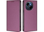 Custodia In Pelle Per Tecno Spark Go 1 /Go 1S/Pop 9 4G, Custodia Flip Magnetica In Finto Cuoio Con Supporto Viola