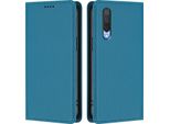 Custodia In Pelle Per Xiaomi Mi Cc9E / Mi A3, Custodia Flip Magnetica In Finto Cuoio Con Supporto Lake Blu