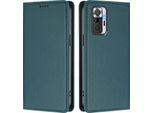 Custodia In Pelle Per Xiaomi Redmi Note 10 Pro/Note 10 Pro Max, Custodia Flip Magnetica In Finto Cuoio Con Supporto Verde