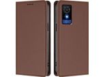 Custodia Per Telefono Cellulare Per Vodafone Smart M25/TCL 501, Custodia Magnetica Antiurto In Finto Cuoio Flip Cover Con Supporto Marrone