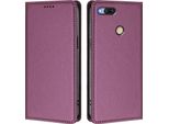 Custodia Per Xiaomi Mi A1 (Mi 5X), Flip Cover In Finto Cuoio Antiurto Magnetica Con Supporto Viola