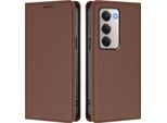 Custodia In Pelle Per Xiaomi Redmi 15 5G/4G, Flip Case Magnetico In Finto Cuoio Con Supporto Marrone