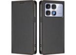 Custodia In Pelle Per Xiaomi Redmi K70 Ultra, Custodia Flip Magnetica In Finto Cuoio Con Supporto Nero
