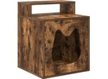 Vidaxl Casetta Per Gatti Rovere Affumicato 42,5 X 40 X 52,5 Cm Materiale A Base Di Legno