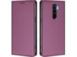 Custodia In Pelle Per Xiaomi Redmi Note 8 Pro, Custodia Flip Magnetica In Finto Cuoio Con Supporto Viola