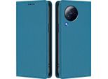 Custodia Per Xiaomi Civi 3, Flip Cover In Finto Cuoio Antiurto Magnetica Con Supporto Blu