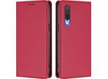 Custodia In Pelle Per Xiaomi Mi CC9 / Mi 9 Lite, Flip Case Magnetico In Finto Cuoio Con Supporto Rosso