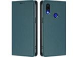 Custodia In Pelle Per Xiaomi Redmi Note 7/Note 7 Pro, Custodia Magnetica In Finto Cuoio Con Supporto Verde