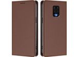 Custodia In Pelle Per Xiaomi Redmi Note 9S/ 9 Pro/ 9 Pro Max, Custodia Flip Magnetica In Finto Cuoio Con Supporto Marrone