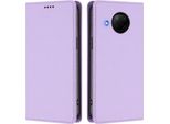 Custodia In Pelle Per Xiaomi Mi 10T Lite, Custodia Magnetica In Finto Cuoio Flip Con Supporto Viola Chiaro