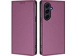 Custodia In Pelle Per Samsung Galaxy A55, Flip Case Magnetico In Finto Cuoio Con Supporto Viola