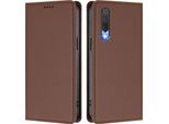 Custodia In Pelle Per Xiaomi Mi CC9 / Mi 9 Lite, Custodia Magnetica In Finto Cuoio Con Supporto Marrone