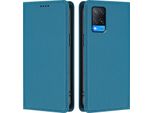 Custodia Per Telefono Cellulare Per Oppo A54 4G/A54S/A55 5G/A16/A16S/A55S 5G/A53S 5G/A56 5G, Custodia Magnetica Antiurto Flip Cover In Finto Cuoio Con Supporto Blu