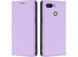 Custodia Per Xiaomi Redmi 6/Redmi 6A, Flip Cover In Finto Cuoio Antiurto Magnetica Con Supporto Viola