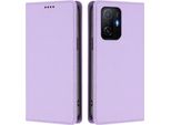 Custodia Per Xiaomi 11T / Xiaomi 11T Pro, Flip Cover In Finto Cuoio Antiurto Magnetica Con Supporto Viola