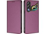 Custodia Per Telefono Cellulare Per Zte Nubia Neo 3 Gt, Custodia Magnetica Antiurto Con Supporto In Finto Cuoio Flip Cover Viola