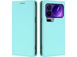 Custodia Per Xiaomi 17 Pro, Flip Cover In Finto Cuoio Antiurto E Magnetica Con Supporto Turchese