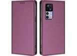 Custodia In Pelle Per Xiaomi 12T / Xiaomi 12T Pro, Flip Case Magnetico In Finto Cuoio Con Supporto Viola