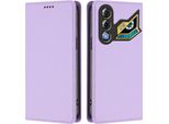 Custodia Per Telefono Cellulare Per Zte Nubia Neo 3 Gt,Poliuretanopelle Flip Cover Antiurto Custodia Magnetica Con Supporto Viola