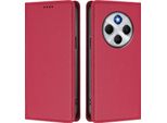 Custodia In Pelle Per Xiaomi Poco M7 5G/C75 4G/Redmi 14C/14R/A4/A3 Pro, Custodia Magnetica In Finto Cuoio Con Supporto Rosso