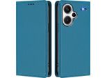 Custodia In Pelle Per Xiaomi Redmi Note 13 Pro+, Custodia Flip Magnetica In Finto Cuoio Con Supporto Lake Blu