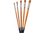 5Pcs Disegnare Pennelli Set Di Pennelli Per Artisti Con Capelli Di Nylon Per Artista Acrilico Acquerello Guazzo Pittura Del Viso Per Grande Arte Disegno Forniture Per Studenti Pittori - Pennelli Angolari