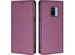 Custodia In Pelle Per Samsung Galaxy A8 2018, Flip Case Magnetico In Finto Cuoio Con Supporto Viola