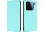 Custodia Per Xiaomi 15, Flip Cover In Finto Cuoio Antiurto Magnetica Con Supporto Turchese