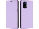 Custodia Per Xiaomi Redmi Note 10S/Note 10 4G, Flip Cover In Finto Cuoio Antiurto Magnetica Con Supporto Viola