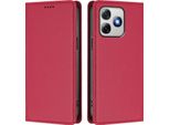 Custodia Per Telefono Cellulare Per Ulefone Note 18 Pro /Note 18 Ultra, Flip Cover In Finto Cuoio Antiurto Magnetica Con Supporto Rosso