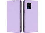 Custodia Per Xiaomi Mi 10 Lite, Flip Cover In Finto Cuoio Antiurto E Magnetica Con Supporto Viola