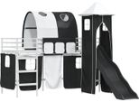 Vidaxl Letto A Soppalco Per Bambini Bianco E Nero 99,5 X 190 Cm Metallo