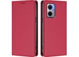 Custodia In Pelle Per Xiaomi Poco M5/M4 5G/Redmi 10 5G, Custodia Magnetica In Finto Cuoio Con Supporto Rosso