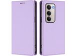 Custodia In Pelle Per Xiaomi Redmi 15 5G/4G, Custodia Flip Magnetica In Finto Cuoio Con Supporto Viola Chiaro