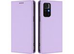 Custodia In Pelle Per Xiaomi Poco M4 Pro 5G/Redmi Note 11 5G, Custodia Flip Magnetica In Finto Cuoio Con Supporto Viola Chiaro