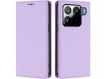 Custodia Per Xiaomi 15S Pro, Flip Cover In Finto Cuoio Antiurto E Magnetica Con Supporto Viola