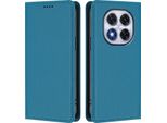 Custodia Per Xiaomi Poco X7/Redmi Note 14 Pro 5G/14 Pro+ 5G, Flip Cover In Finto Cuoio Antiurto Magnetica Con Supporto Blu